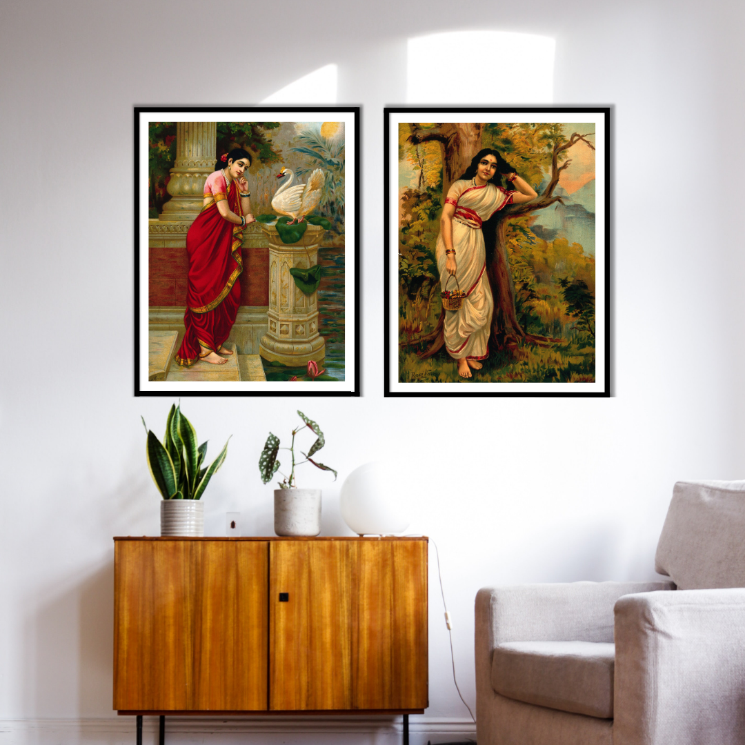 Ahlaya & Damyanti  by RRV - Set of 2 Wall Frame by Atrang