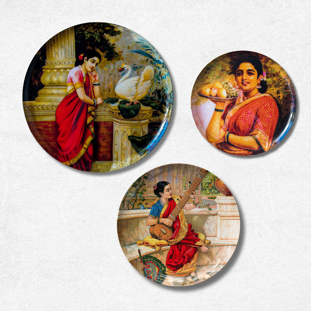 Women by Raja Ravi Varma  | Premium Steel Wall Plates