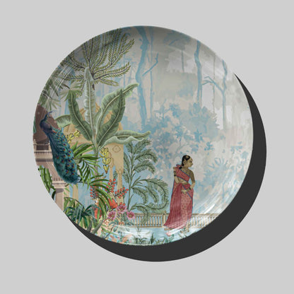 Enchanted Garden Scene Wall Decor Plate for Home Decor India