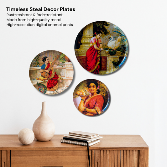 Women by Raja Ravi Varma  | Premium Steel Wall Plates