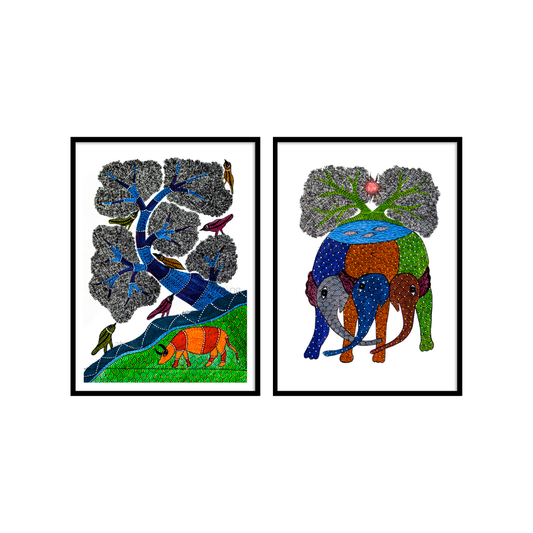 Set of 2 - Gond Art I