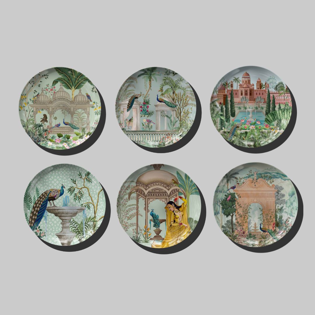 Beautiful Mughal Inspired Pichwai Decor Wall Plate for Home Decor