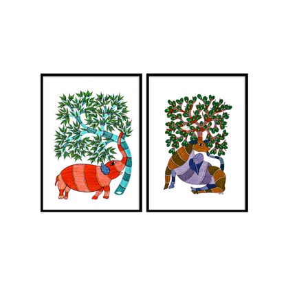 Set of 2 - Gond Art III