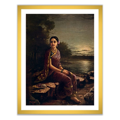 Radha in the Moonlight by Raja Ravi Varma Wall Art Print for Home Decor