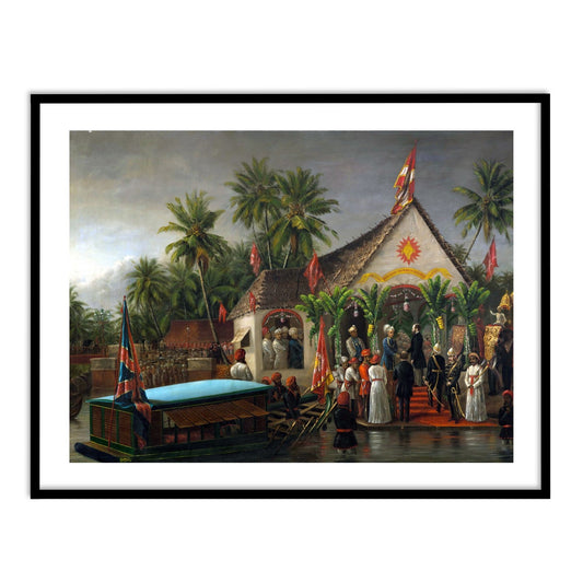 Historic Meeting by Raja Ravi Varma Wall Home Decor Painting