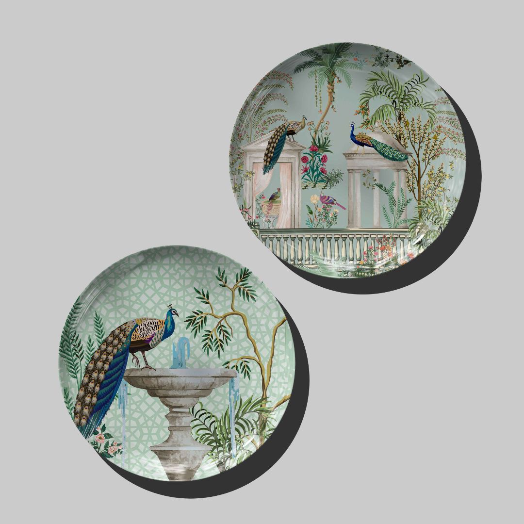 Peacock in a Garden of Regal Wall Decor Plate for Home Decor