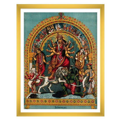 Mahishasura Mardini - Maa Durga by Raja Ravi Varma Wall Art