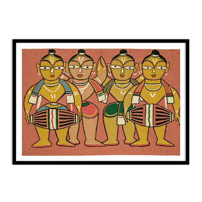 Untitled (Musician) Wall Art Painting Print by Jamini Roy for Home Decor