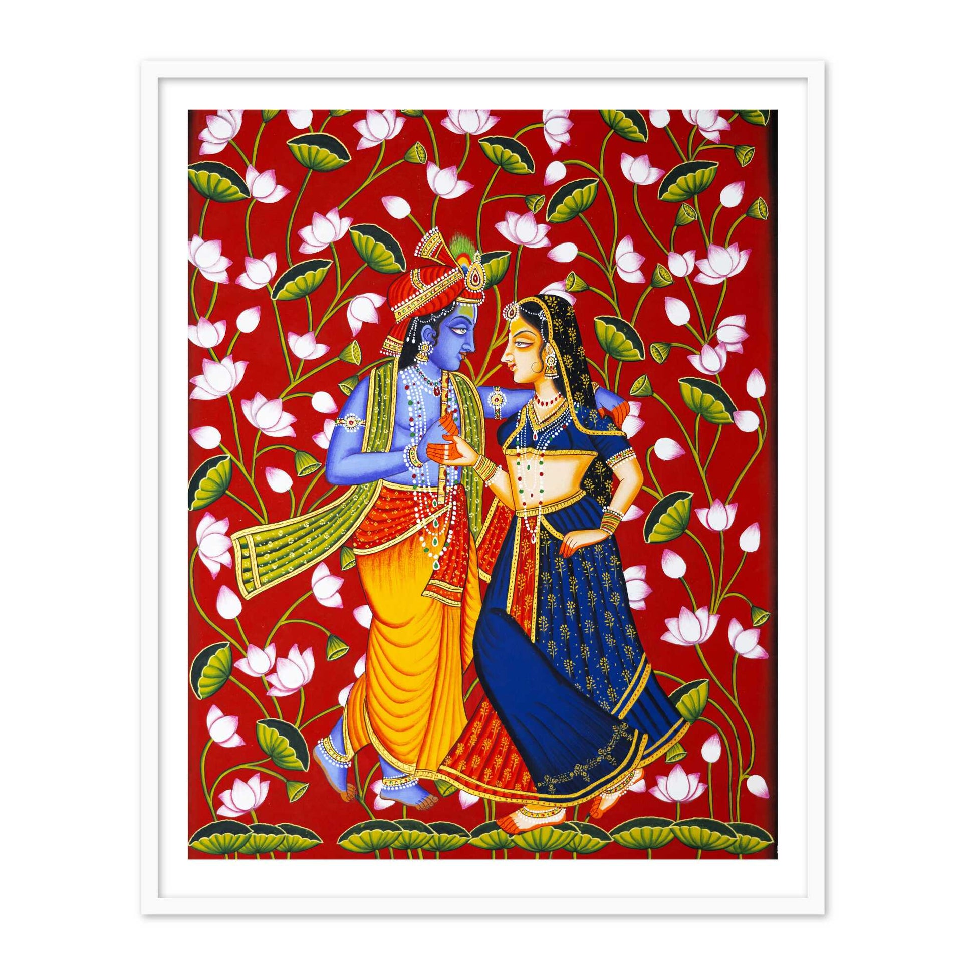 Radha Krishna Framed Photo for Home Decor India