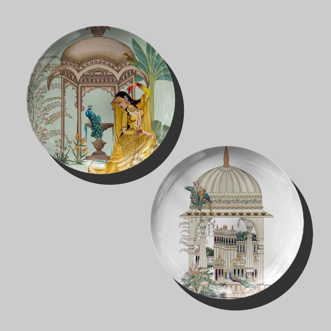 Princess Mughal Wall Decor Plate set 