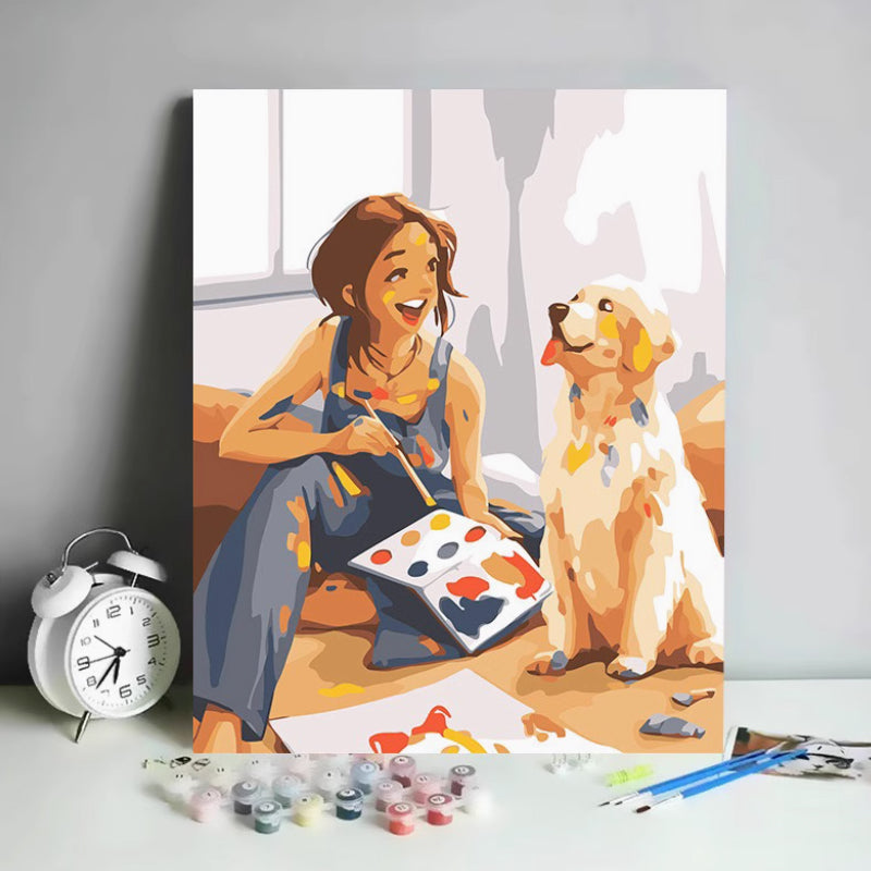 Brushstrokes & Wagging Tails – Paint by Numbers Kit