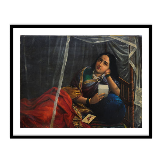 A Moment of Disappointing News by Raja Ravi Varma Wall Home Decor Painting