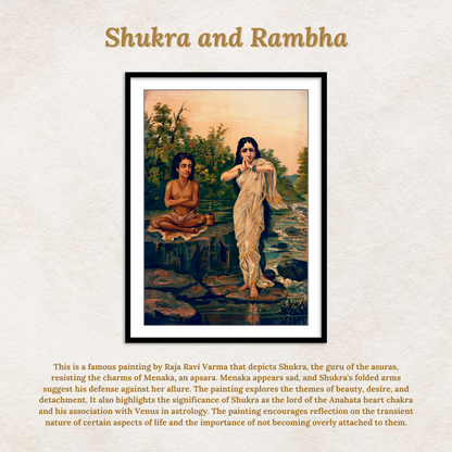 Shukra and Rambha by Raja Ravi Varma Wall Art for Home Decor