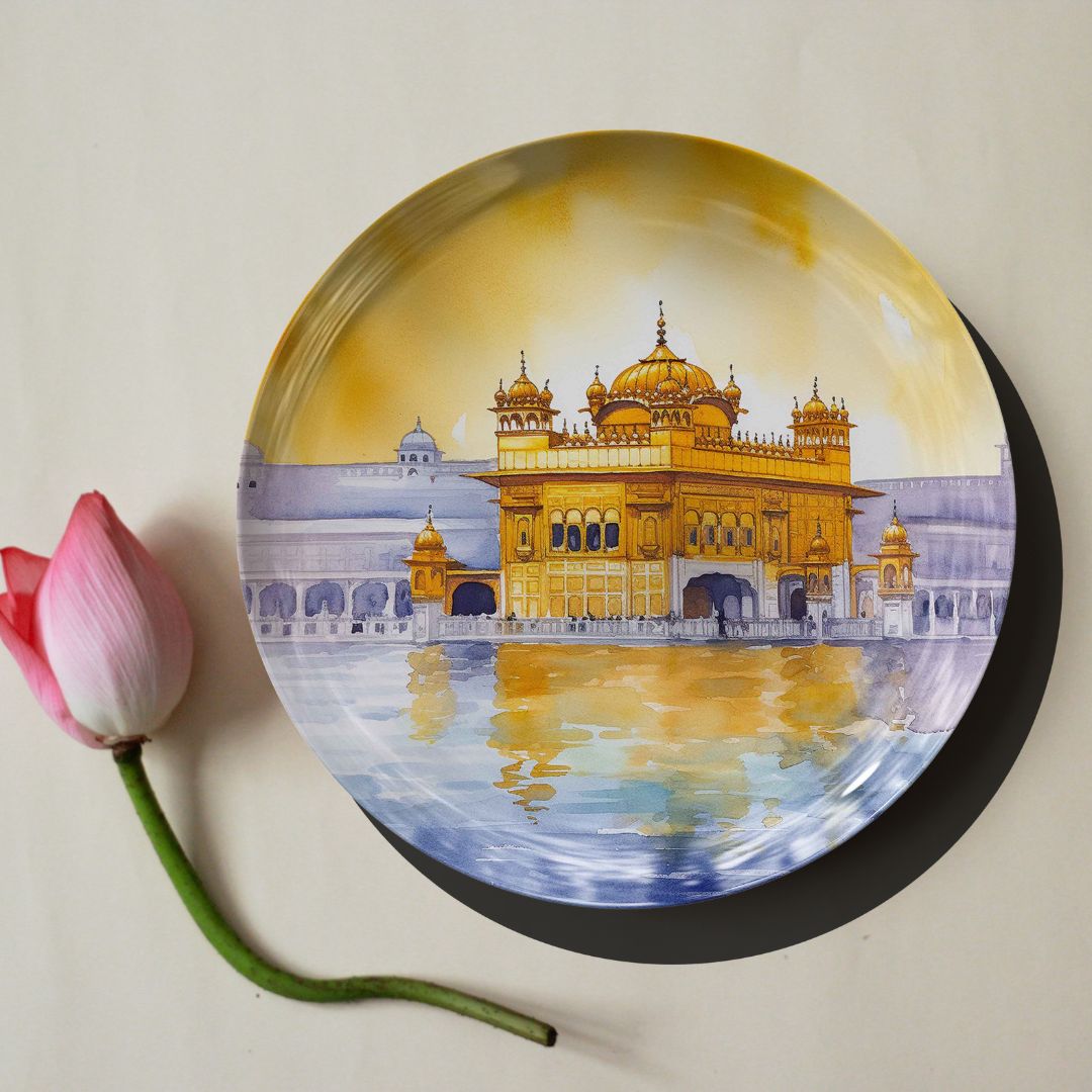 Golden Temple Amritsar Ceramic Travel Wall Plate for Home Decor