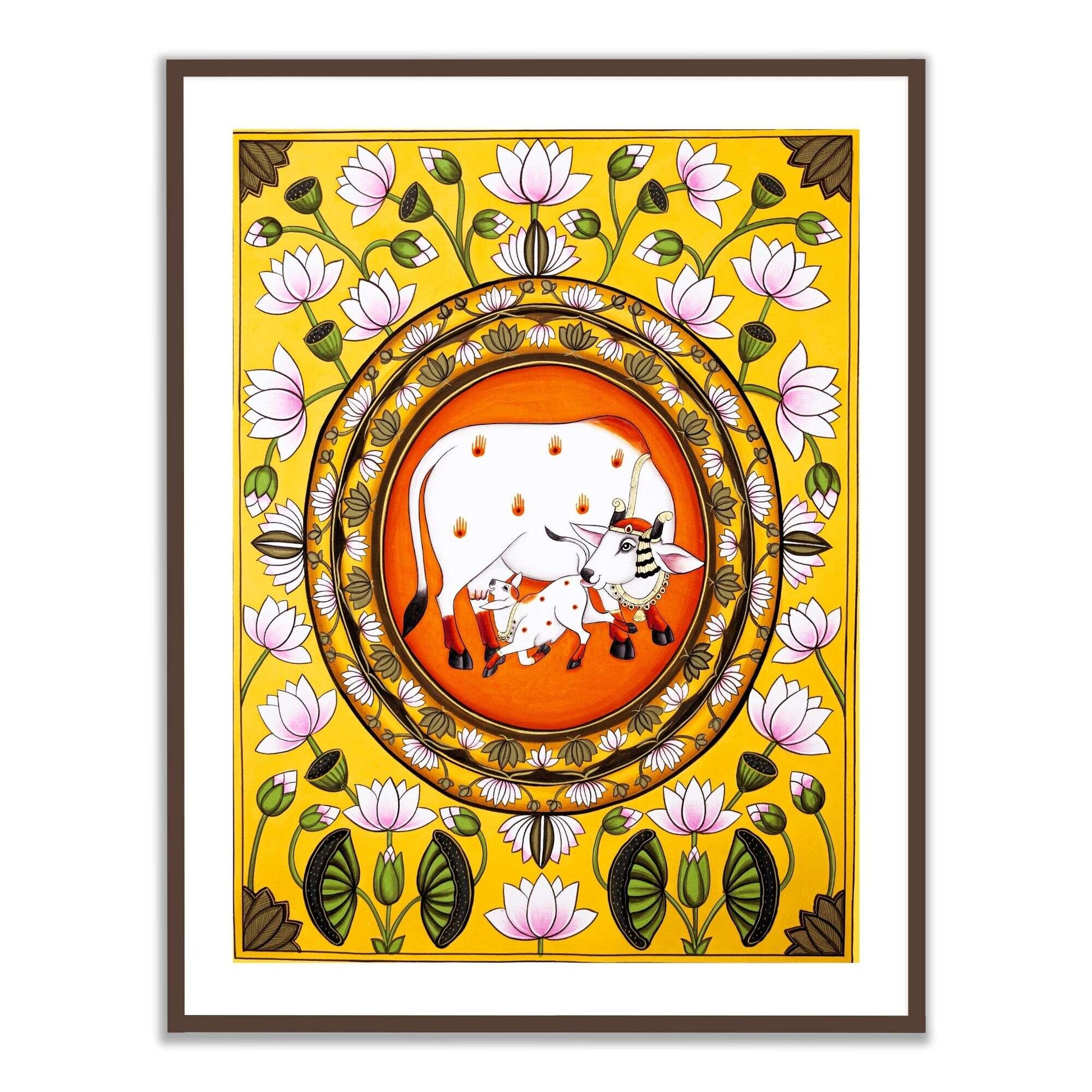 Buy Kamdhenu Pichwai Cow Painting for Home Wall Decor