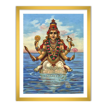 Kurma Avatar by Raja Ravi Varma for Home Wall Art Painting