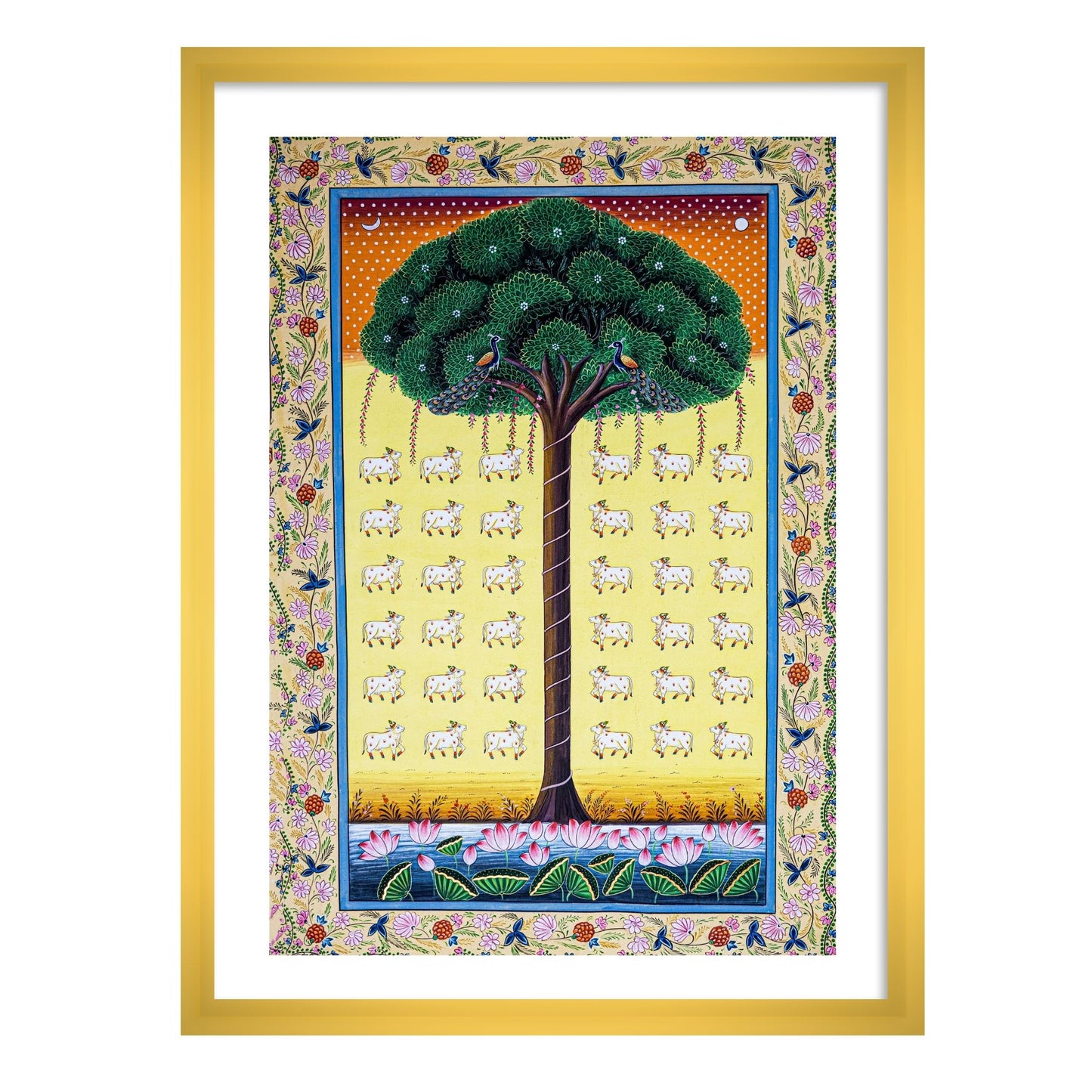 Tree of Life Pichwai Painting | Phad Indian Art for Wall Decor