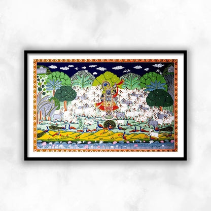 Shreenathji Gopashtami Painting for Hoem Decor