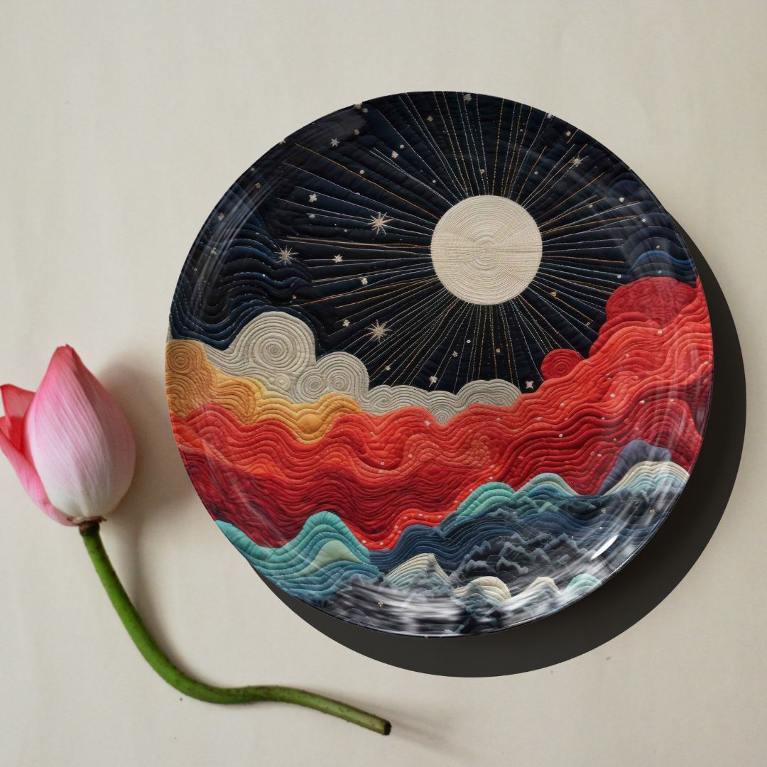 Whispering Waves Ceramic Travel Wall Plate for Home Decor