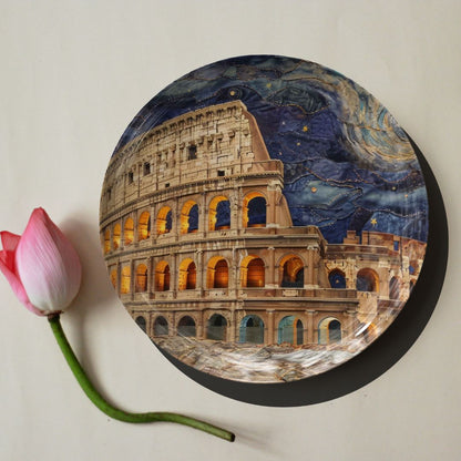 Ancient Roman Colosseum Ceramic Travel Wall Plate for Home Decor