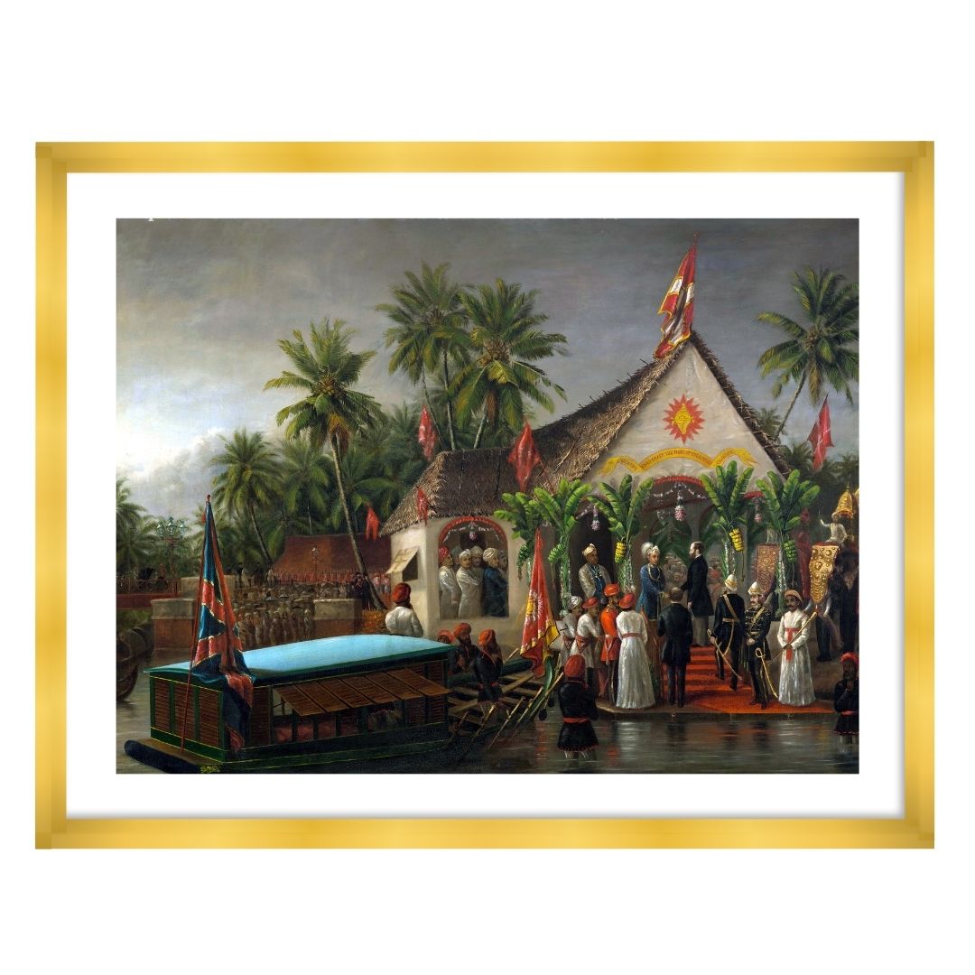 Historic Meeting by Raja Ravi Varma Wall Home Decor Painting