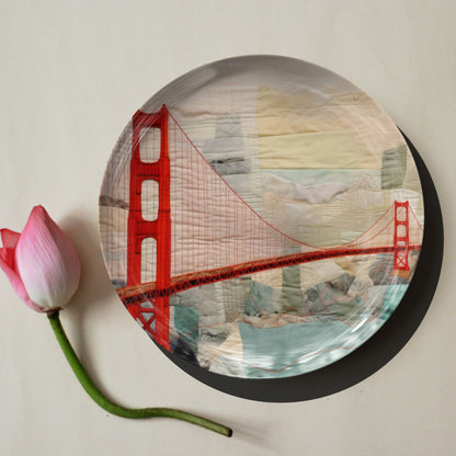 Golden Gate Bridge (USA) Ceramic Travel Wall Plate for Home Decor