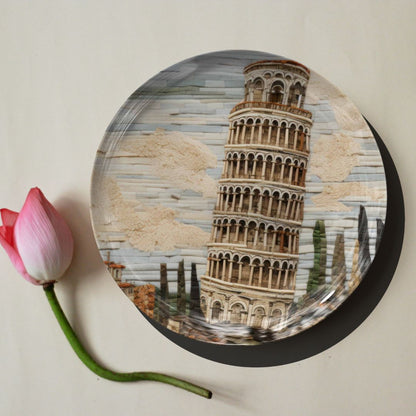 Leaning Tower of Pisa Ceramic Travel Wall Plate for Home Decor