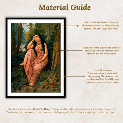 Damayanti deserted in the forest by Raja Ravi Varma Home Wall Art Painting