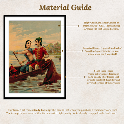 King Shantanu proposes to the low caste fisher girl, Matsyagandha by Raja Ravi Varma Wall Art