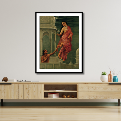 Story of Pururavas Urvashi by Raja Ravi Varma Wall Art for Decor