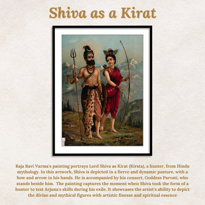 Shiva as a Kirat by Raja Ravi Varma Wall Art Painting for Home Decor