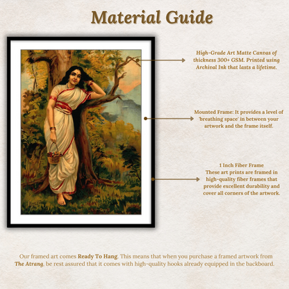 Material Guide for Ahalya painting by Ravi Varma