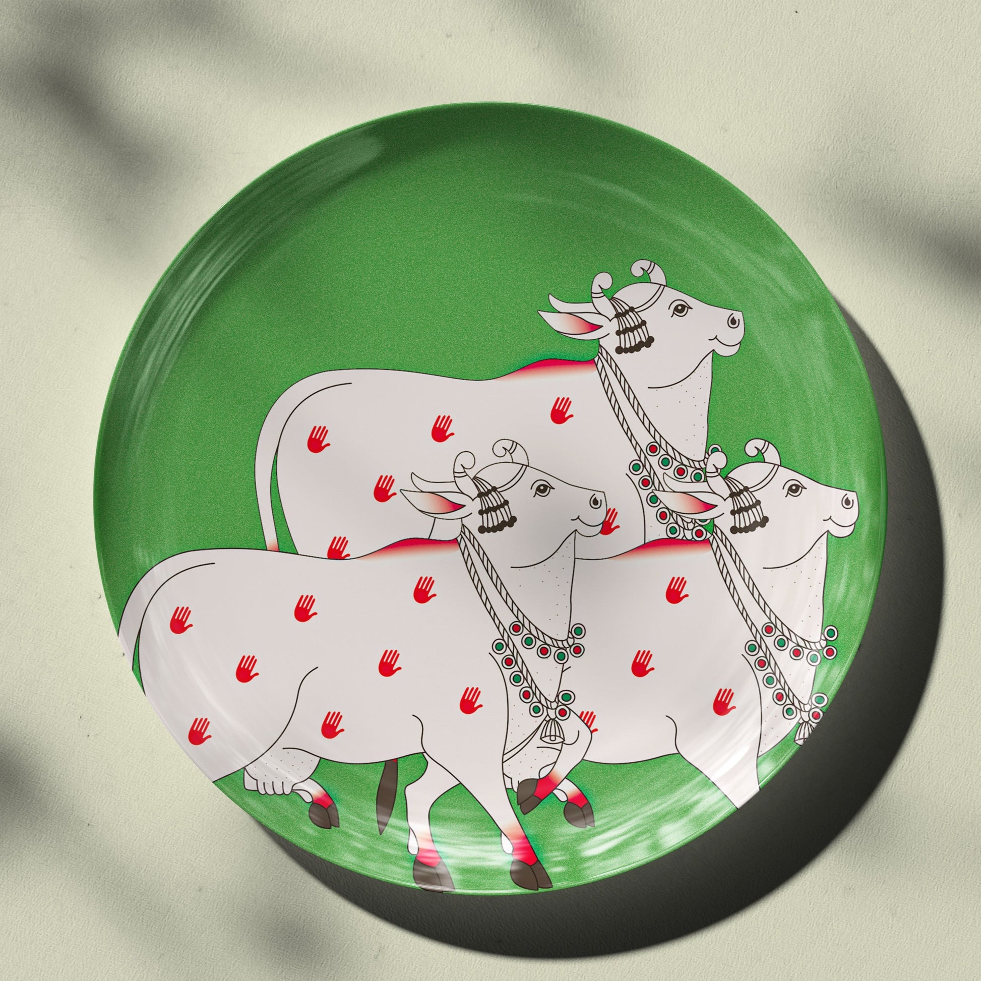 Pichwai Cow Wall Decor Plate for Beautiful Indian Homes