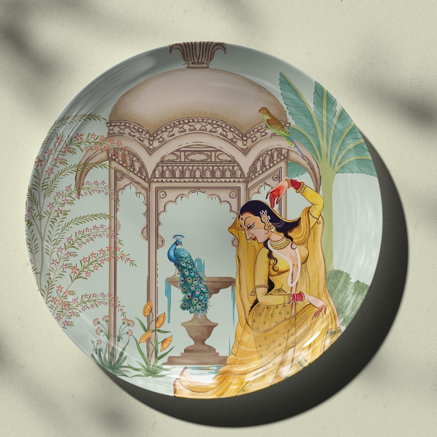 Mughal Princess Wall Decor Plate for Indian Home