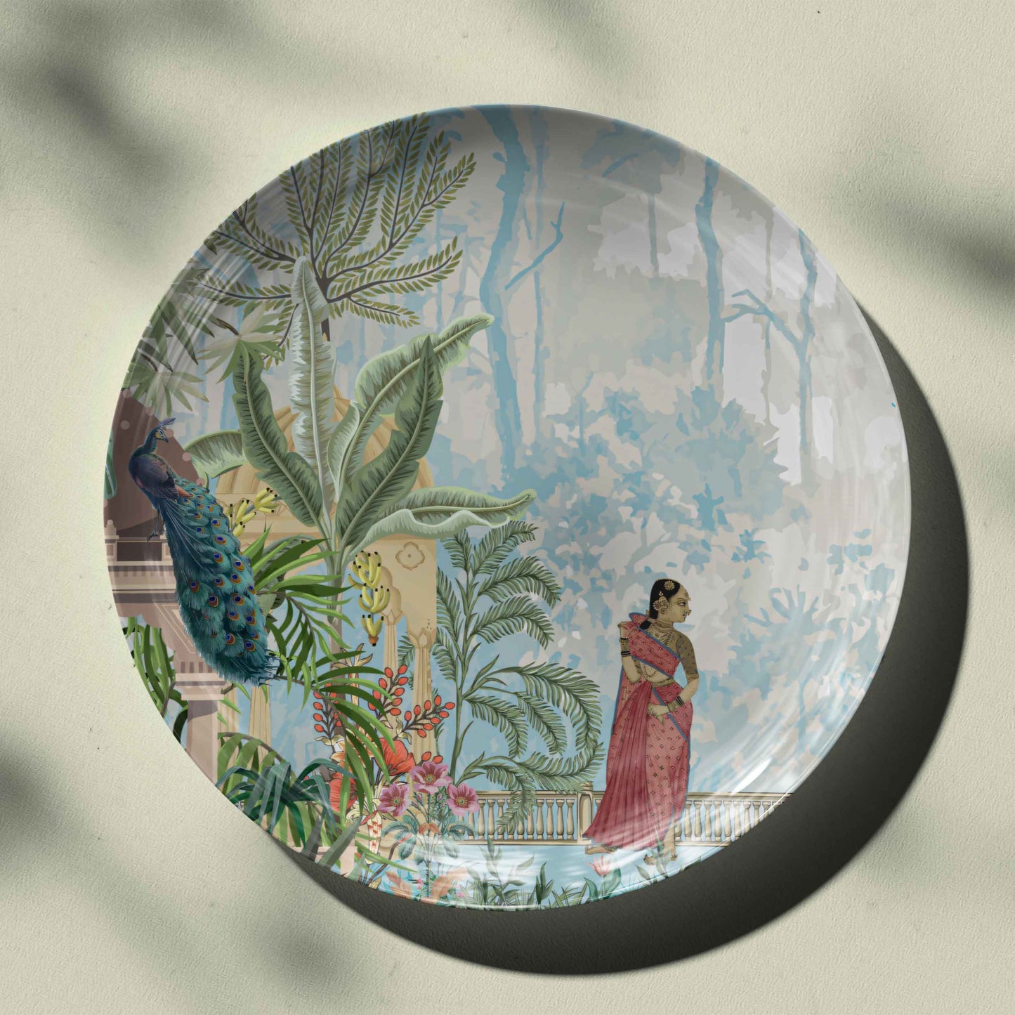 Enchanted Garden Scene Wall Decor Plate for Home Decor India