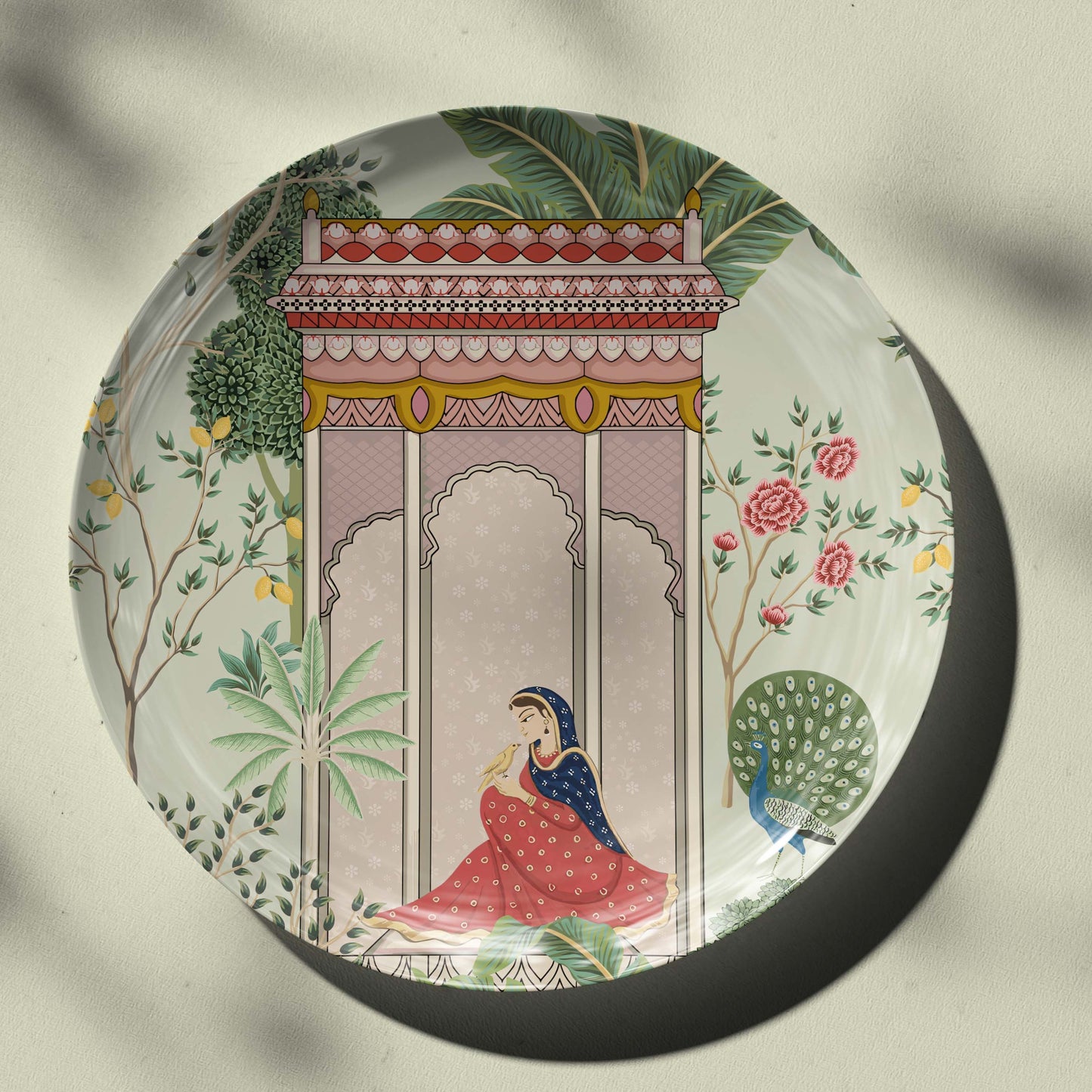 Mughal Queen Lady wall decor plate for indian home decor