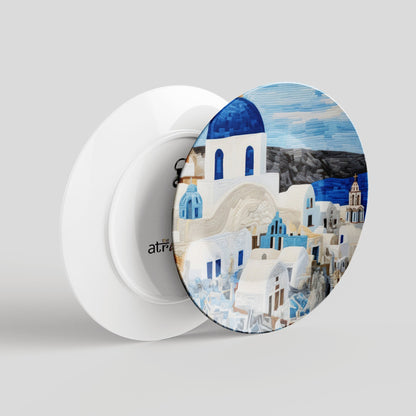 Santorini Greece Decorative Wall Plate for Home Decor