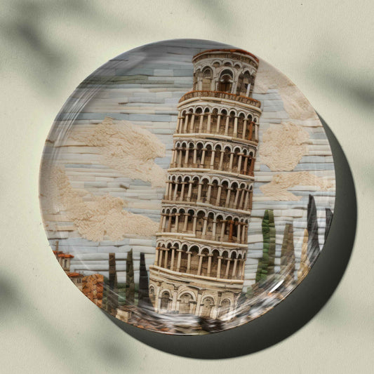 Leaning Tower of Pisa Ceramic Travel Wall Plate for Home Decor