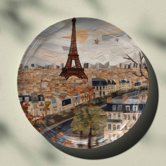 Eiffel Tower Paris Ceramic Travel 
 Wall Plate for Home Decor