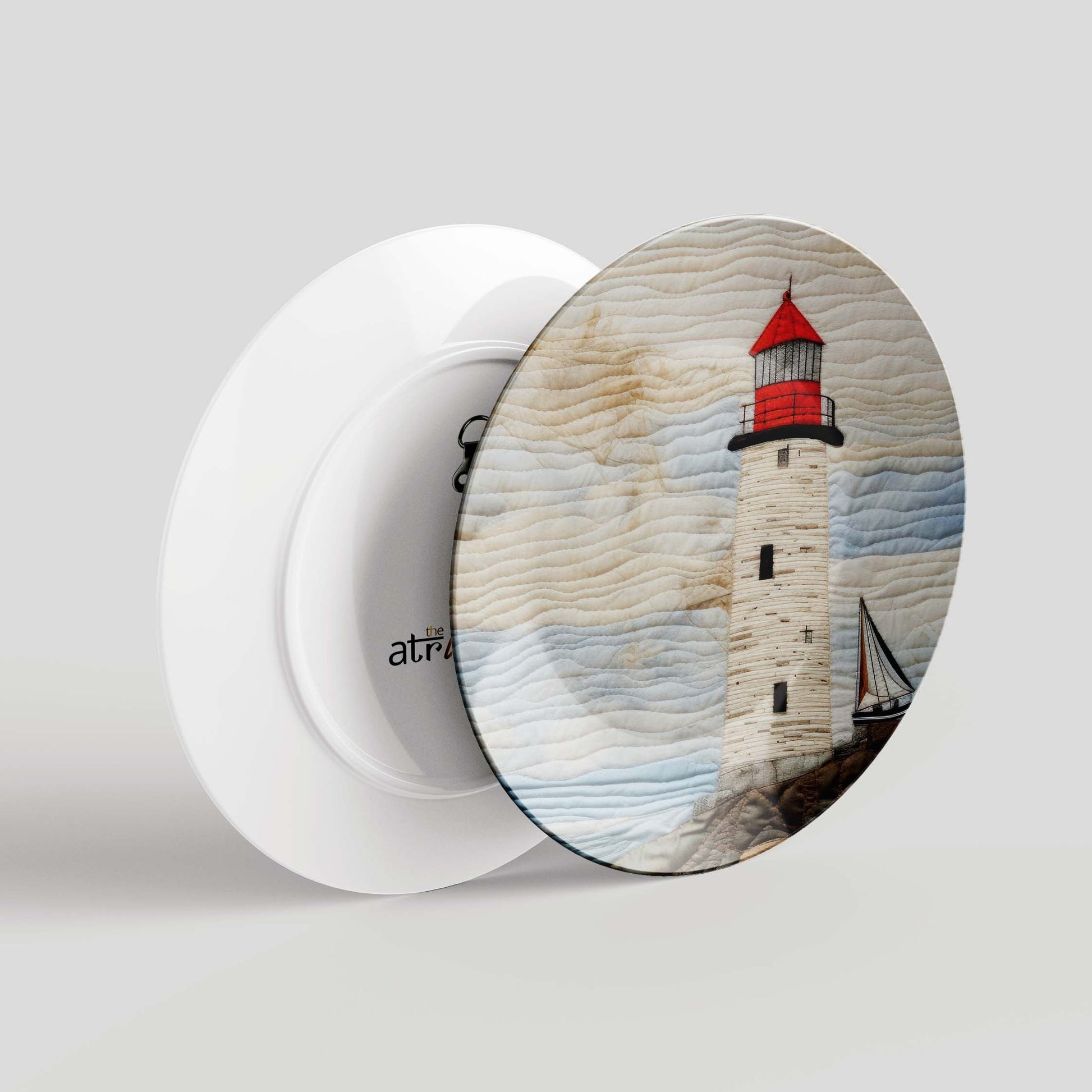 Coastal lighthouse Ceramic Wall Plate for Home Decor 