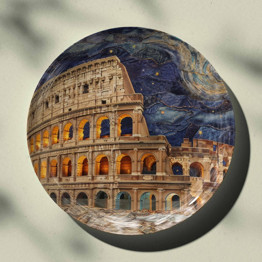 Ancient Roman Colosseum Ceramic Travel Wall Plate for Home Decor