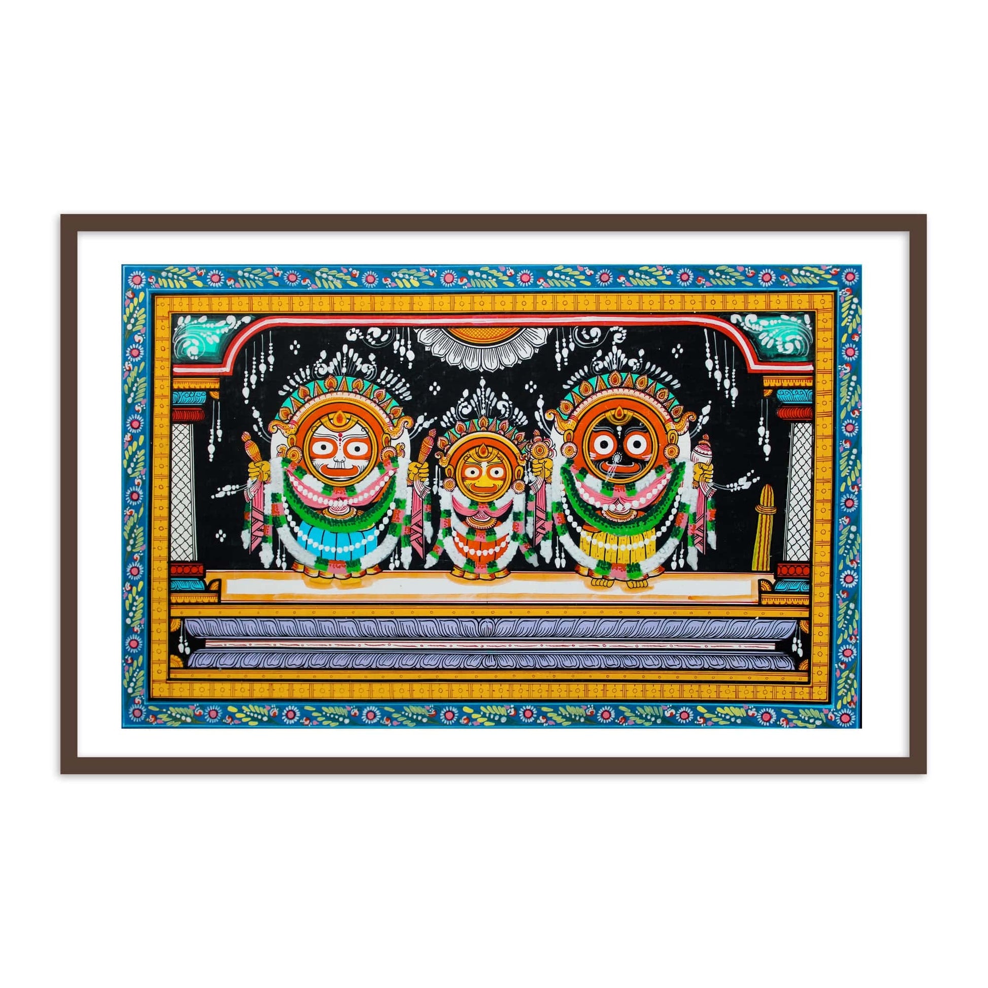 Lord Jagannath Darbar Traditional Pattachitra Painting | Jagannath Pattachitra Framed Wall Art - The Atrang