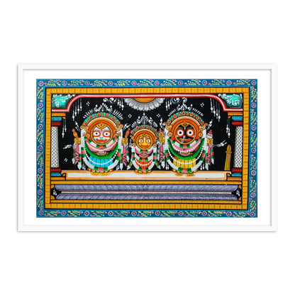 Lord Jagannath Darbar Traditional Pattachitra Painting | Jagannath Pattachitra Framed Wall Art - The Atrang