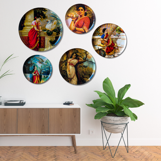 Mythology & Royalty – Raja Ravi Varma Premium Steel Wall Plates