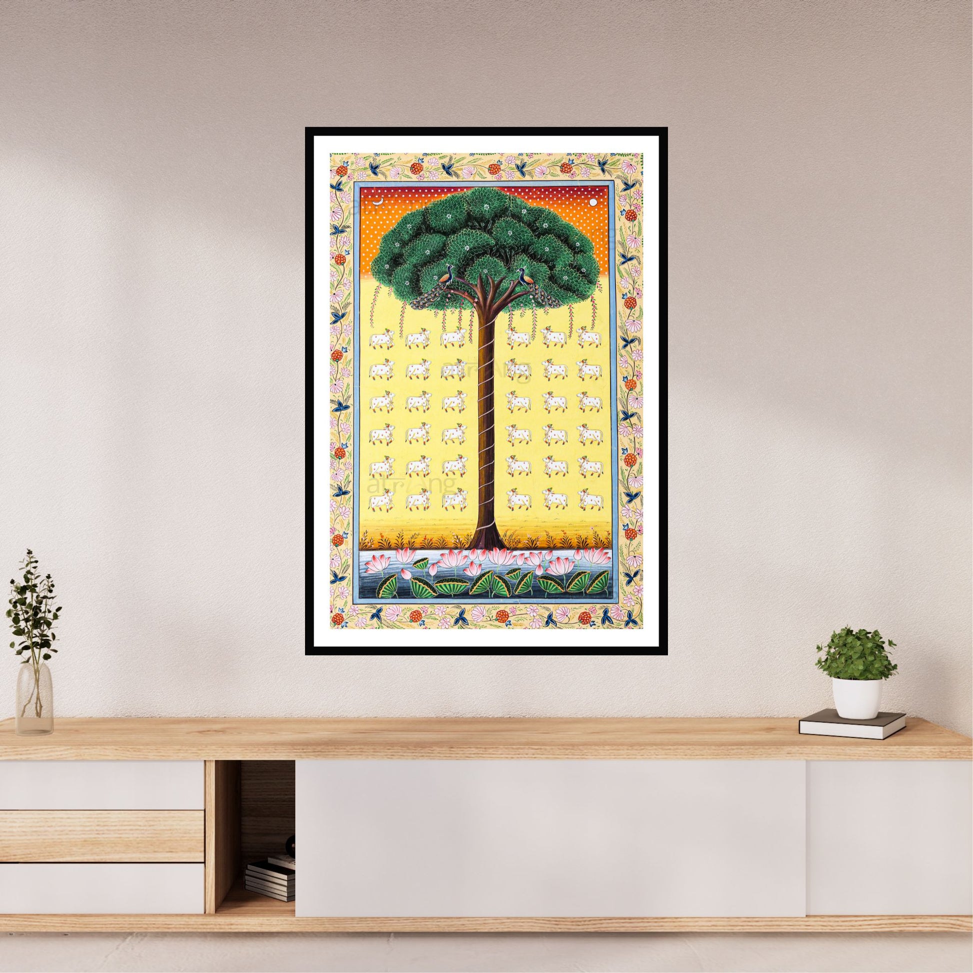 Buy Online Pichwai Tree of Life Pichwai Painting | Phad Indian Art for Wall Decor