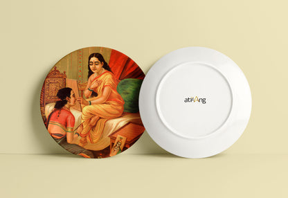 Chitralekha by Ravi Varma Ceramic Plate for Home Decor