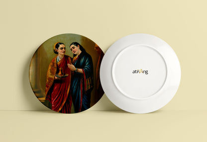 Draupadi in disguise by Ravi Varma Ceramic Plate for Home Decor