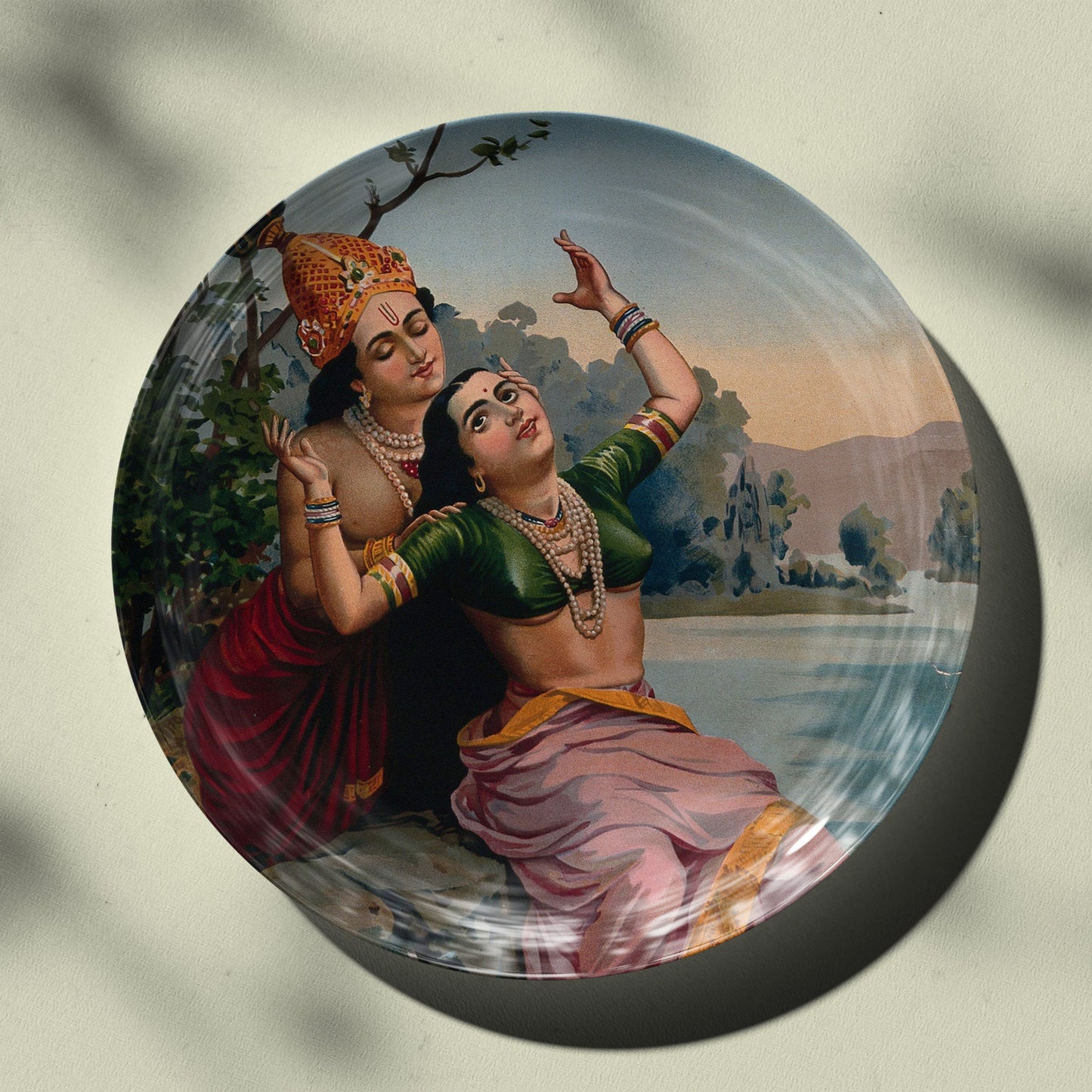 Radha and Krishna Wall Decor Plate by The Atrang