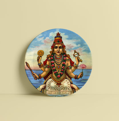 Kurma Avatar by Ravi Varma Ceramic Plate for Home Decor