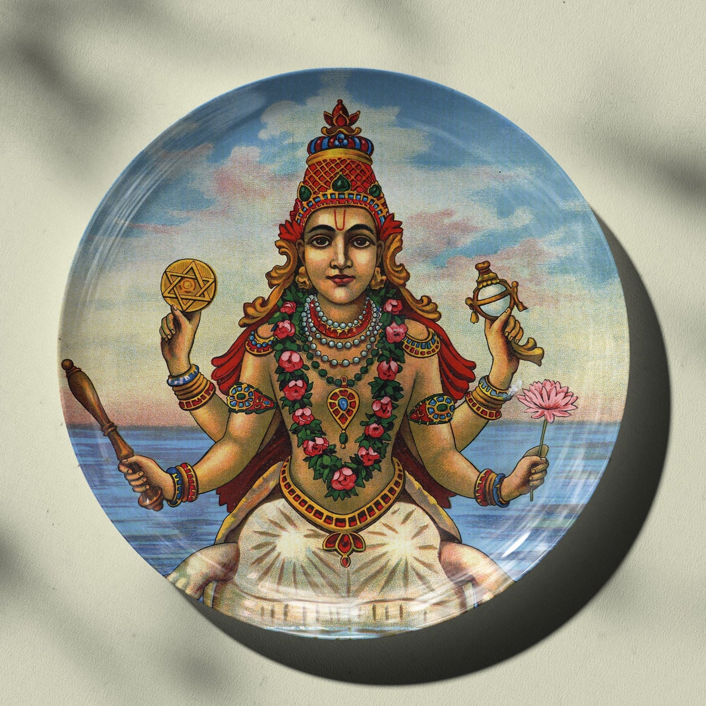 Kurma Avatar by Ravi Varma Ceramic Plate for Home Decor